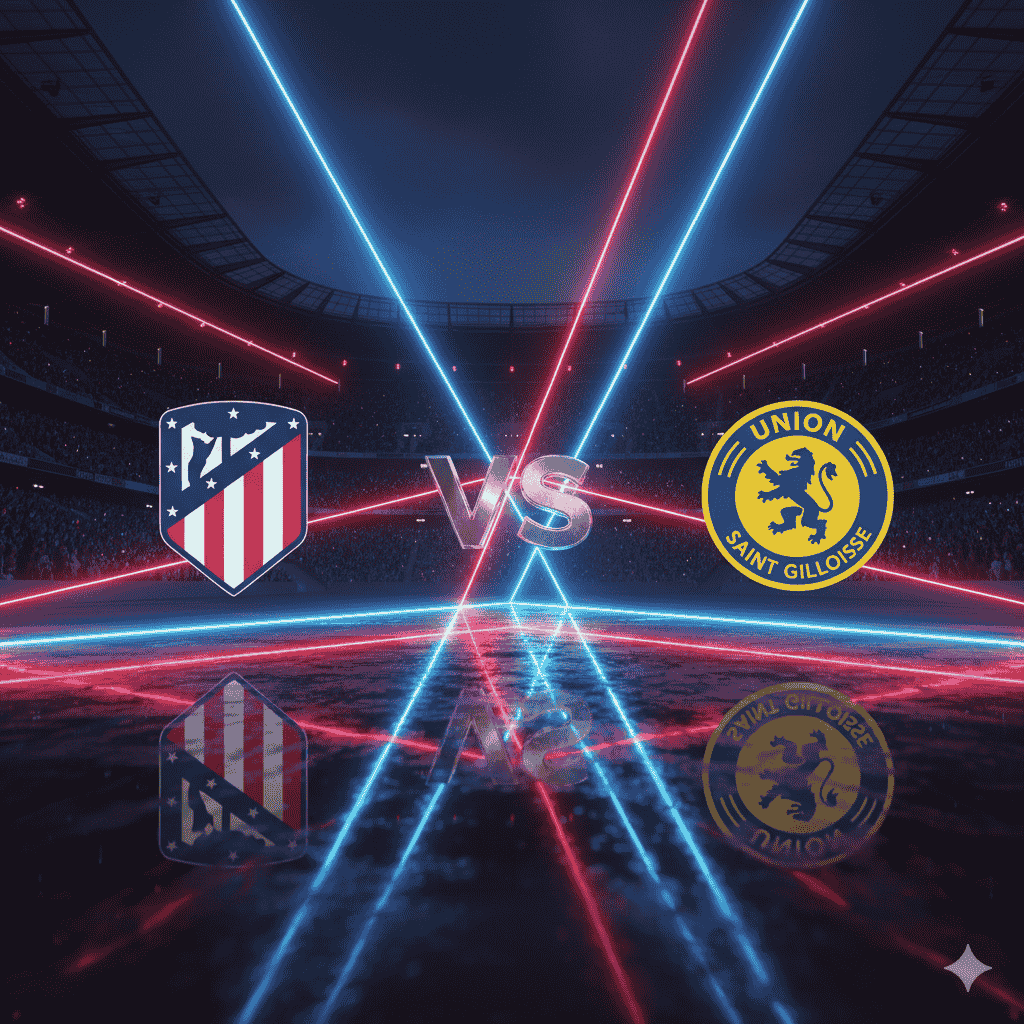 Atletico Madrid logo vs Union Saint Gilloise logo
