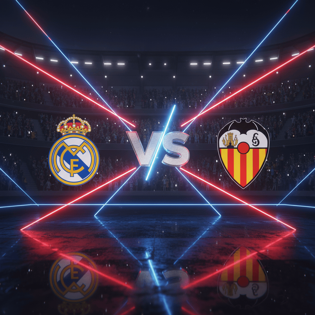 Real Madrid logo vs Valencia logo