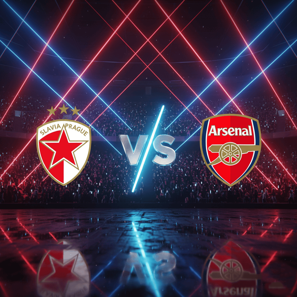 Slavia Prague logo vs Arsenal logo